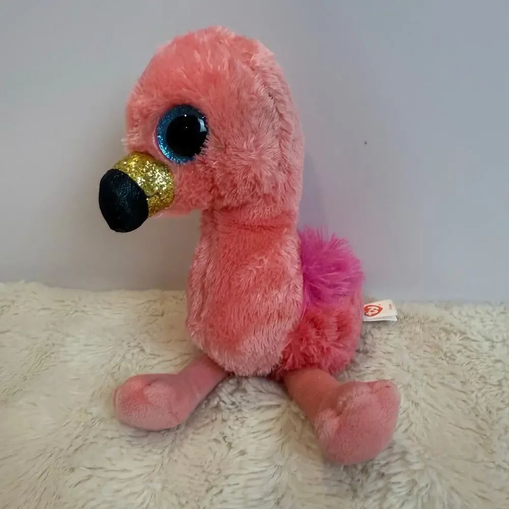 Ty TySilk Gilda Pink Flamingo Beanbag Plush Stuffed Animal Toy